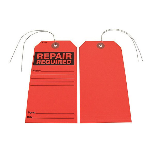 Manufacturer Varies Repair Required Tag,Blck/Orange,PK25 30ZC74 Manufacturer Varies Repair Required Tag,Blck/Orange,PK25 30ZC74