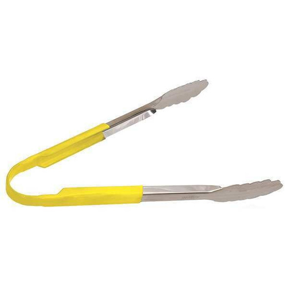 Crestware Tong,Yellow,12 in. L,Stainless Steel CG12Y