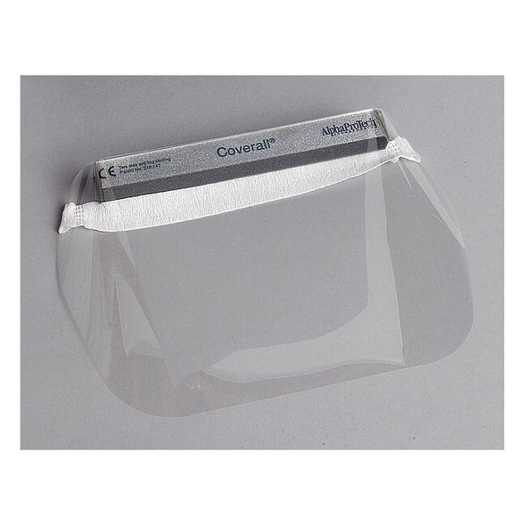 Disposable Face Shield Assembly, Clear Visor, Polyester, Anti-Fog Lens