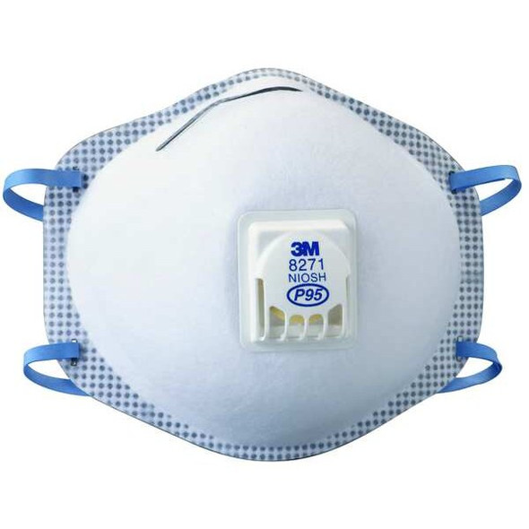 Disposable Respirator, P95, Molded, Dual, Non-Adjustable, Metal Nose Clip, M