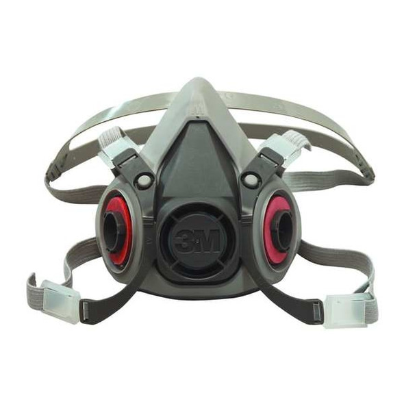 3m Half Mask Respirator,Elastomer,Gray 6300