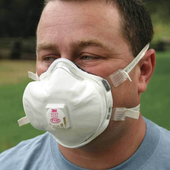 Disposable Respirator, P100, Molded, Dual, Adjustable, Metal Nose Clip, M  8293