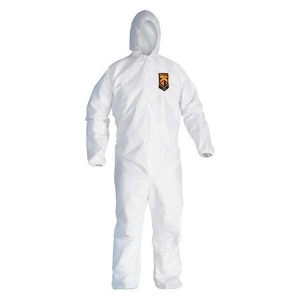 Kleenguard Hooded Coveralls,XL,White,SMMMS,PK24 49114 Kleenguard Hooded Coveralls,XL,White,SMMMS,PK24 49114