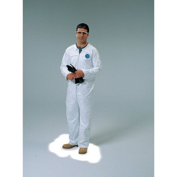 Dupont Collared Disposable Coveralls, Xl, White, Tyvek 400, zipper, PK25 TY125SWHXL002500
