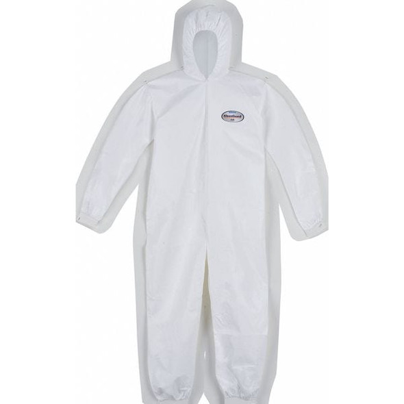 Kleenguard Liq Parti Covall Hood ZipFrnt Elas WrisAnkl WHT LG 25/Cs 44323