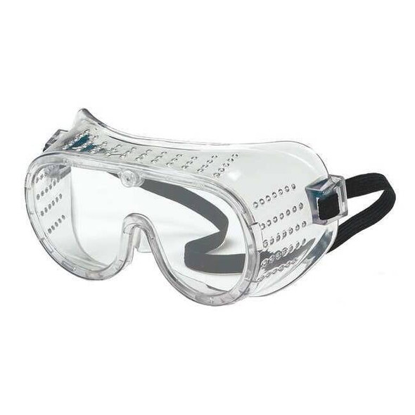 Safety Goggles, Clear Lens, Uncoated, Direct Vented, Elastic Strap, Dielectric