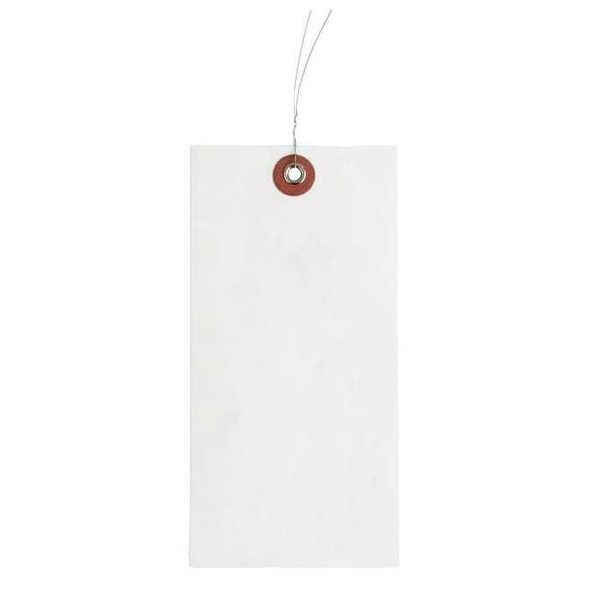 2-3/8" x 4-3/4" White Tyvek Wire Tag, Includes 12" Wire, Pk1000