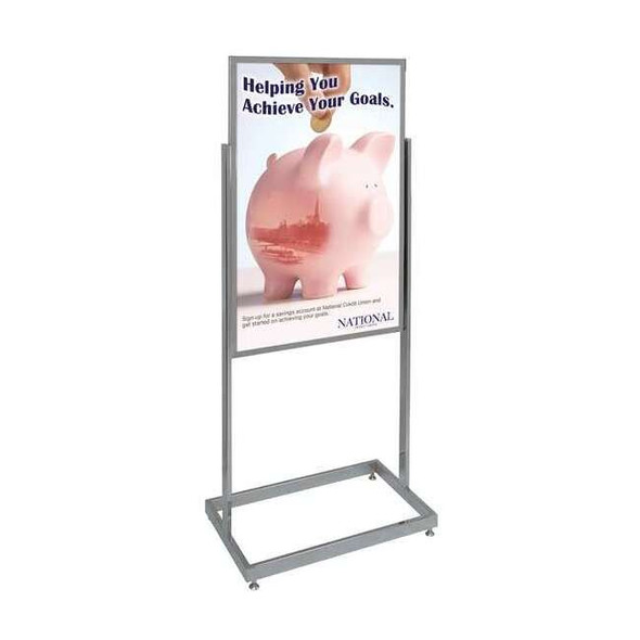 Manufacturer Varies Sign Holder, Pedestal, 24x36, Alum, Chrome UVE52436-chrome