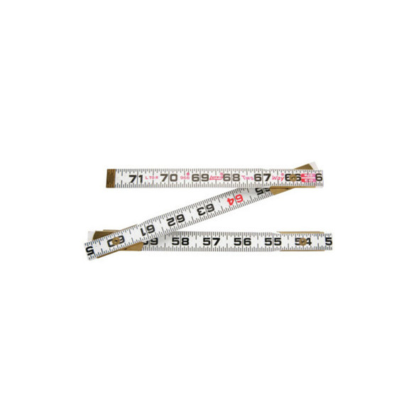 Red End® Two Way® Folding Wood Rule, 6 ft L, Wood, SAE