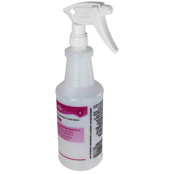 Diversey 32 oz. Clear, Preprinted Trigger Spray Bottle, PK12 130254