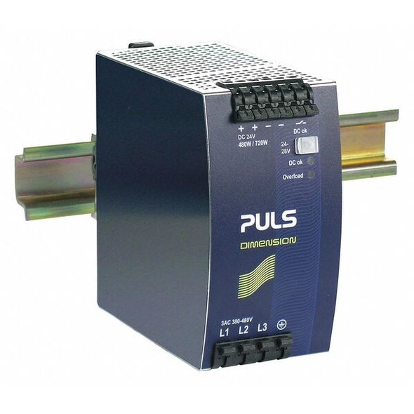 Puls DC Power Supply,Metal,24 to 28VDC,480W QT20.241