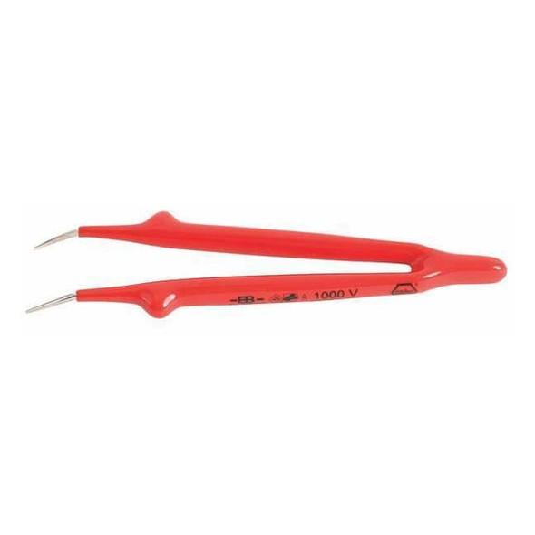 Wiha Insulated Tweezers,Angled Fine,6 In 75302