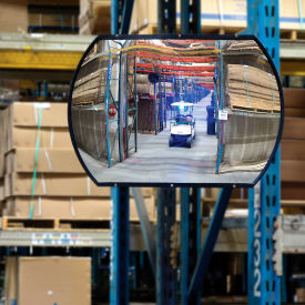 Global Industrial Roundtangular Acrylic Convex Mirror Indoor 20""x30""160 degree