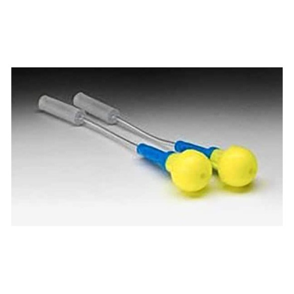 Push-In(TM) Disposable Foam Probed Test Ear Plugs, Pod Shape, N/A, Yellow, 50 PK
