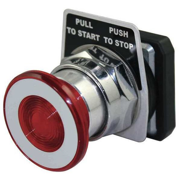 Dayton Push Button Operator, 30 mm, 1NO/1NC, Red 30G467