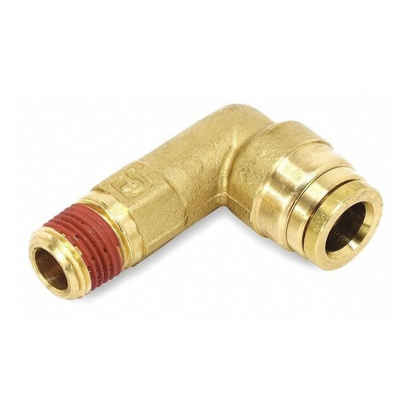 Parker Elbow,Brass,Push-Fit3/8in,MNPT1/4in QVS169PTCNSL-6-4
