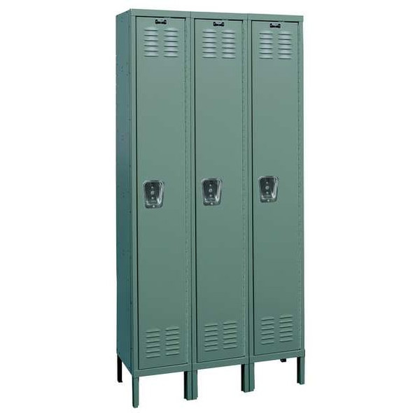 Wardrobe Locker, 45 in W, 18 in D, 78 in H, (1) Tier, (3) Wide, Dark Gray