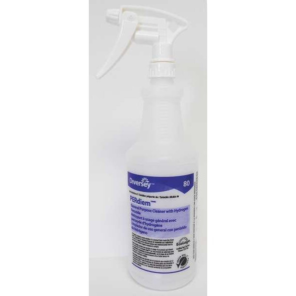 Diversey 32 oz. Clear, Preprinted Trigger Spray Bottle, PK12 130274