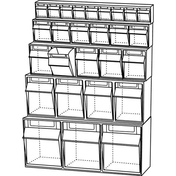 Quantum Storage Systems Tip Out Bin Unit, 3 Tip Bins QTB303GY