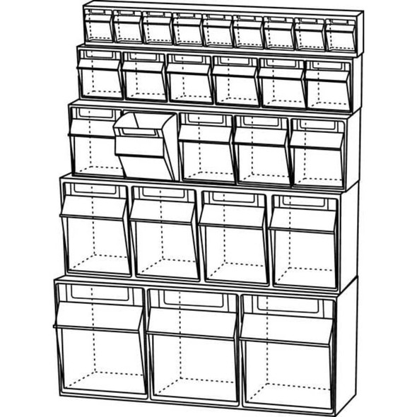 Quantum Storage Systems Tip Out Bin Unit, 3 Tip Bins QTB303GY