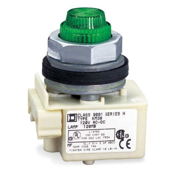 Schneider Electric Pilot Light, No Lens, 30mm, Incandescent 9001KP38