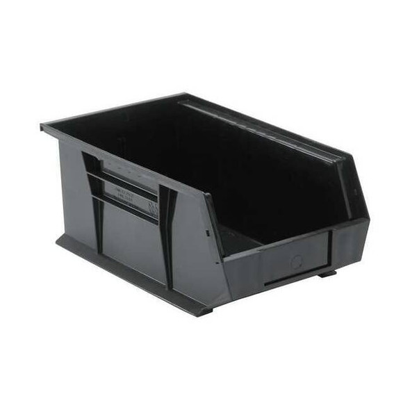 Hang & Stack Storage Bin, Polypropylene, Black, 6 in H, 8 1/4 in W, 13 5/8 in L