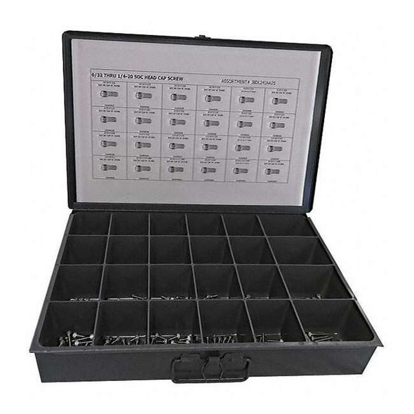 Socket Head Cap Screw Assortment, 18-8 Stainless Steel, Plain Finish, 600 PCS