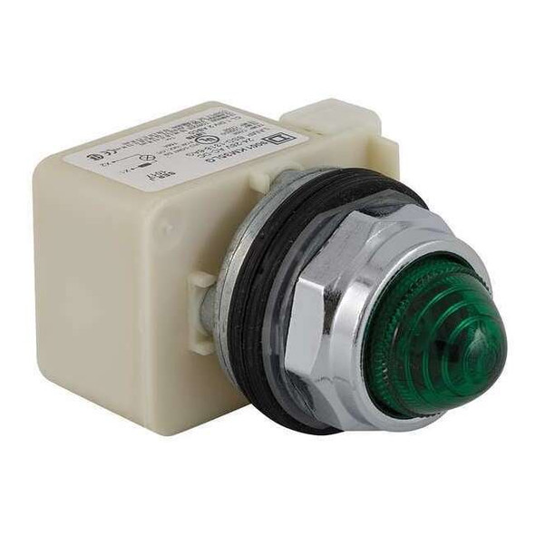 Schneider Electric Pilot Light, LED, 120V, 30mm, Chrome, GR 9001KP38LGG9