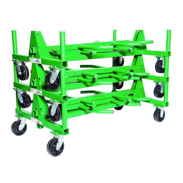Greenlee Mobile Bar & Pipe Rack, Green, 100 Load Capacity, 4 Levels 668