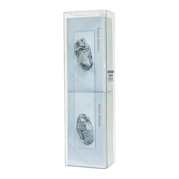 Glove Dispenser, PETG, Holds (2) Boxes ,Clear ,20-1/8 in H x 5-1/2 in W x 4 in D