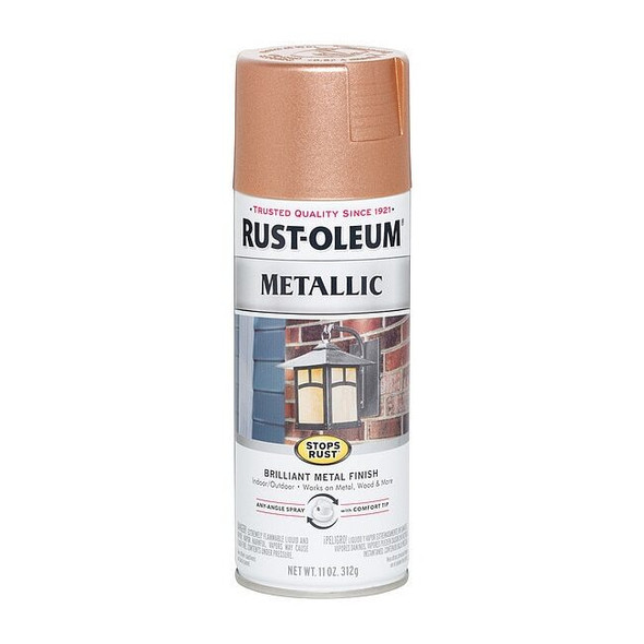 Rust-Oleum Metallic Spray Paint, Copper, Metallic, Solvent, 11 oz 7273830