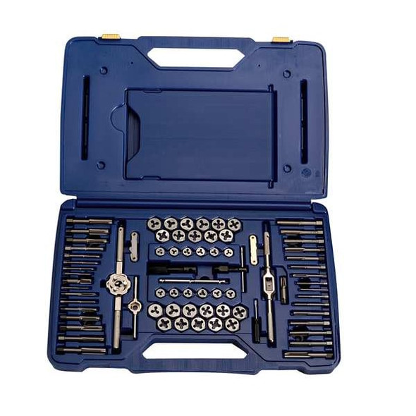 Irwin Tap/Die Set,76pc,NC,NF,Metric,NPT,BSP 26376