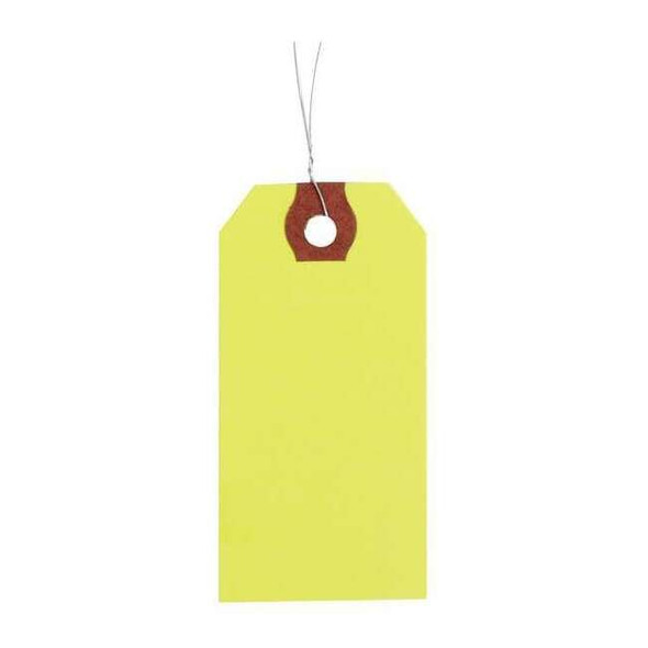 3-1/8" x 6-1/4" Fluorescent Yellow Paper Wire Tag, Pk1000