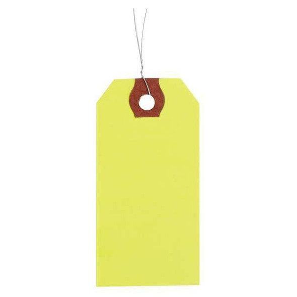 3-1/8" x 6-1/4" Fluorescent Yellow Paper Wire Tag, Pk1000