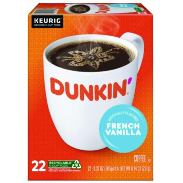 Dunkin\\'® K-Cup Pod, French Vanilla, 22/Box 5000363272