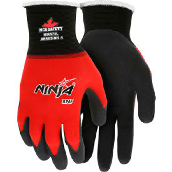 MCR Safety Ninja BNF Gloves 18 Gauge Nylon Shell Nitrile Coated Palm/Fingertips