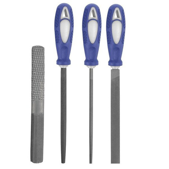 Westward Hand File Set,Bastard/Smooth,4 Pcs 10Z762