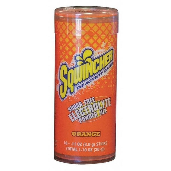 Qwik Stik(TM) Sugar Free Drink Mix Powder 20 oz Yield Per .11 Oz Unit, Orange, Pk10
