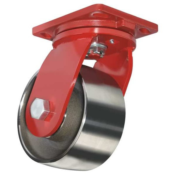 Hamilton Plate Caster,Swivel,Forged Steel,6 in,2000 lb S-HS-6FSB-4SL-FB