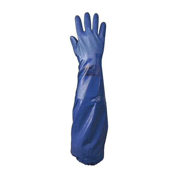 NSK26 Chemical Resistant Gloves, Nitrile, 26 in L, 20 mil, Blue, 10, 1 PR