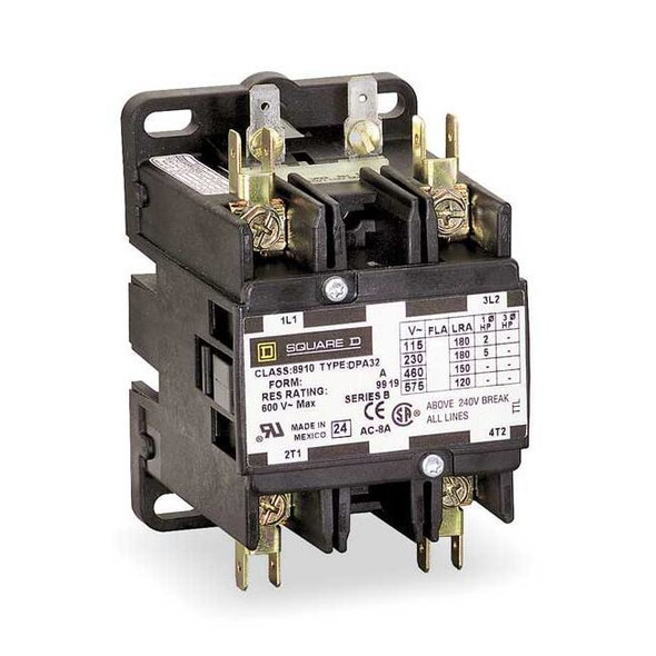 Definite Purpose Magnetic Contactor, 208V-240V AC, 2 P, Non-Reversing, 1 Phase