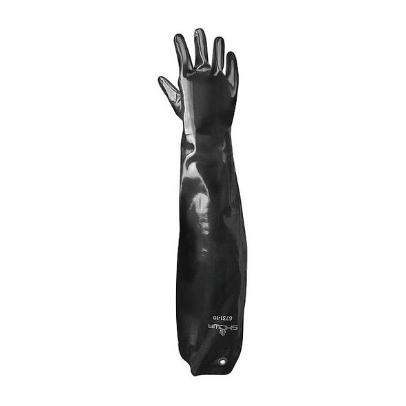 6731 Chemical Resistant Gloves, Neoprene, 31 in L, 60 mil, Black, L, 1 PR