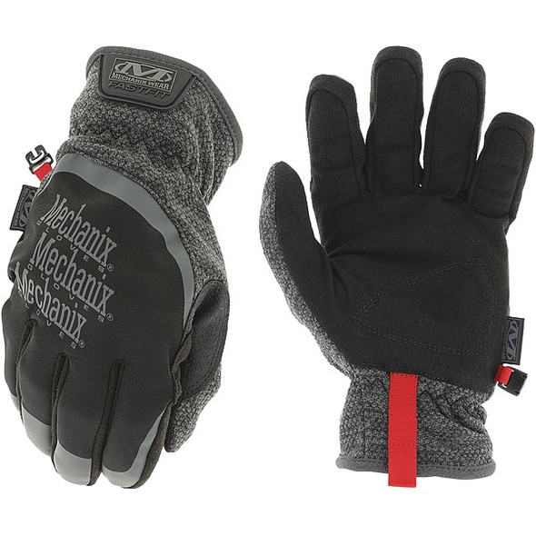 ColdWork FastFit Mechanics Gloves, Synthetic Leather Palm, Black/Gray
