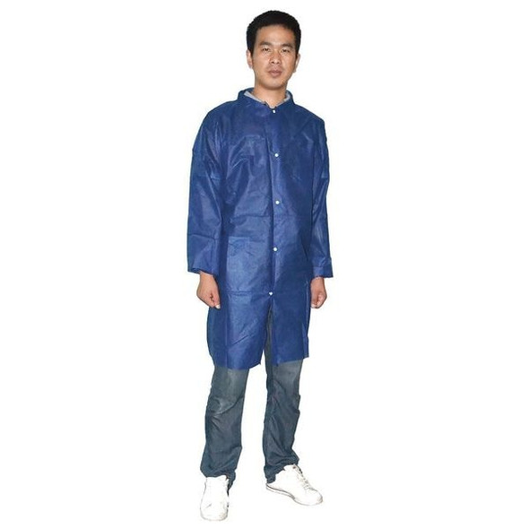 Condor Condor Disposable Lab Coat, Polypropylene, Snaps Closure, Blue, 4XL, 25 PK 26W856