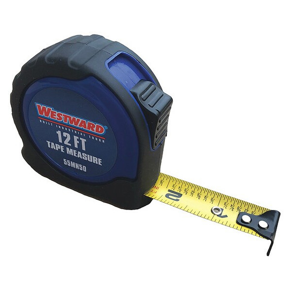 Westward Tape Measure,12 ft. L Blade,Steel 55MN50