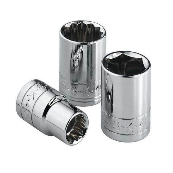 3/8 " Drive, 5/8" SAE Socket, 12 Points,  Steel, Chrome, 5/8 in