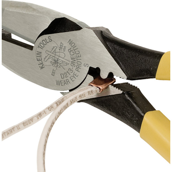 Klein 9 In. Journeyman High-Leverage Linesman Pliers with Crimping Die D213-9NECR 345806