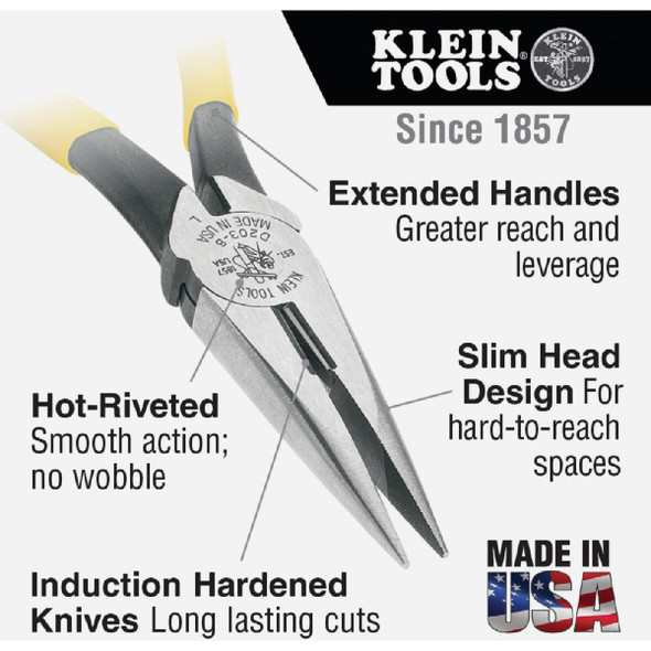 Klein 7 In. Standard Long Nose Pliers D203-7 317780
