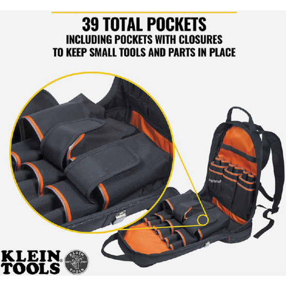 Klein Tradesman Pro 39-Pocket 14.50 In. Backpack Tool Bag 55421BP-14 300462