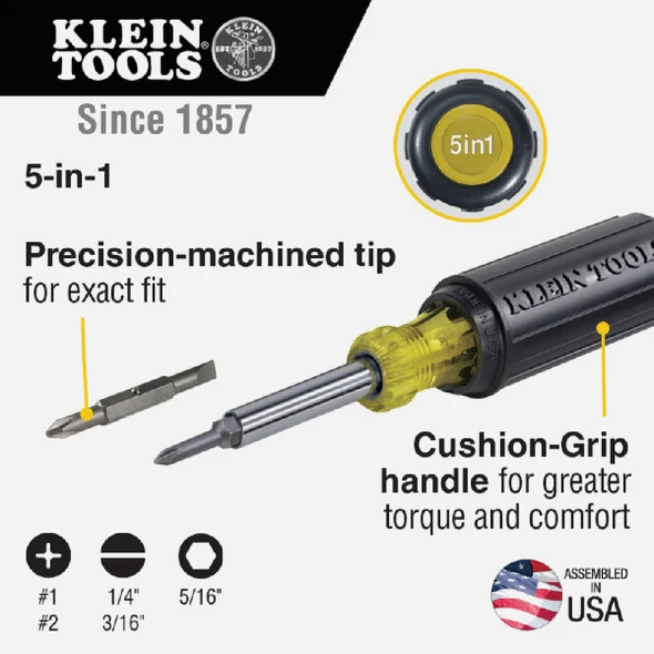 Klein 5-in-1 Multi-Bit Screwdriver 32476 342432